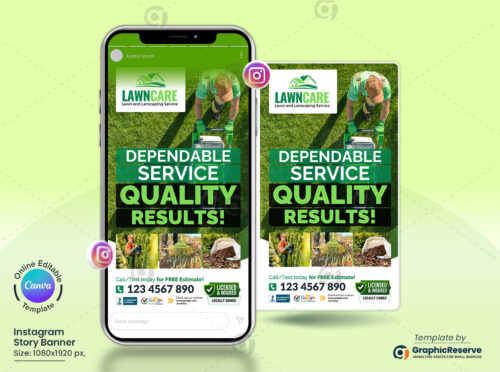 Garden & Landscaping Services Instagram Story Canva Template