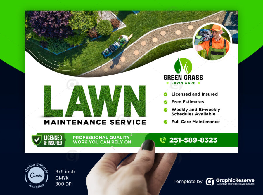 Lawn Care And Landscaping Maintenance Services Eddm Canva Postcard Template (2)