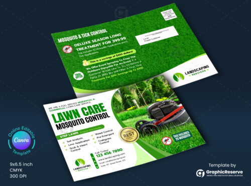 Lawn Care Mosquito Control Landscaping Canva EDDM Postcard