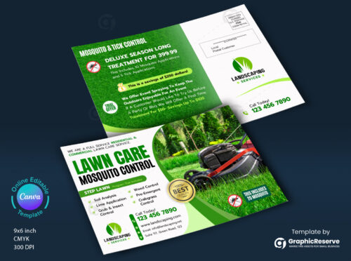 Lawn Care Mosquito Control Landscaping Canva Eddm Postcard (1)