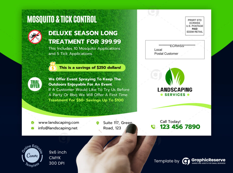 Lawn Care Mosquito Control Landscaping Canva Eddm Postcard (2)
