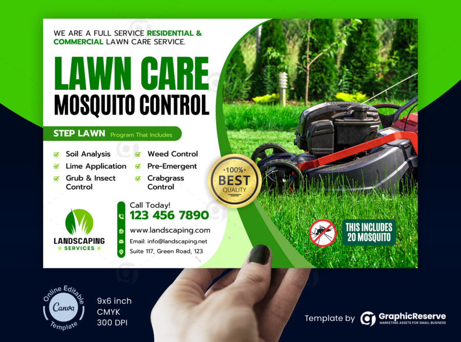 Lawn Care Mosquito Control Landscaping Canva Eddm Postcard (3)