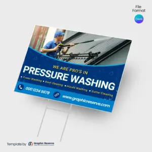 Power Washing Yard Sign Design Canva Template