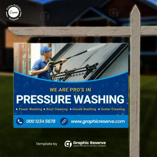 Power Washing Yard Sign Design Canva Template