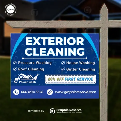 Pressure Washing Yard Sign Canva Template