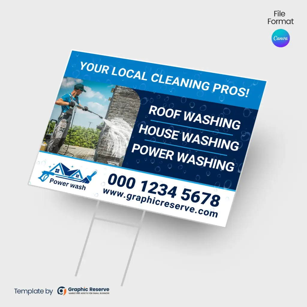 Pressure Washing Yard Sign Design Template