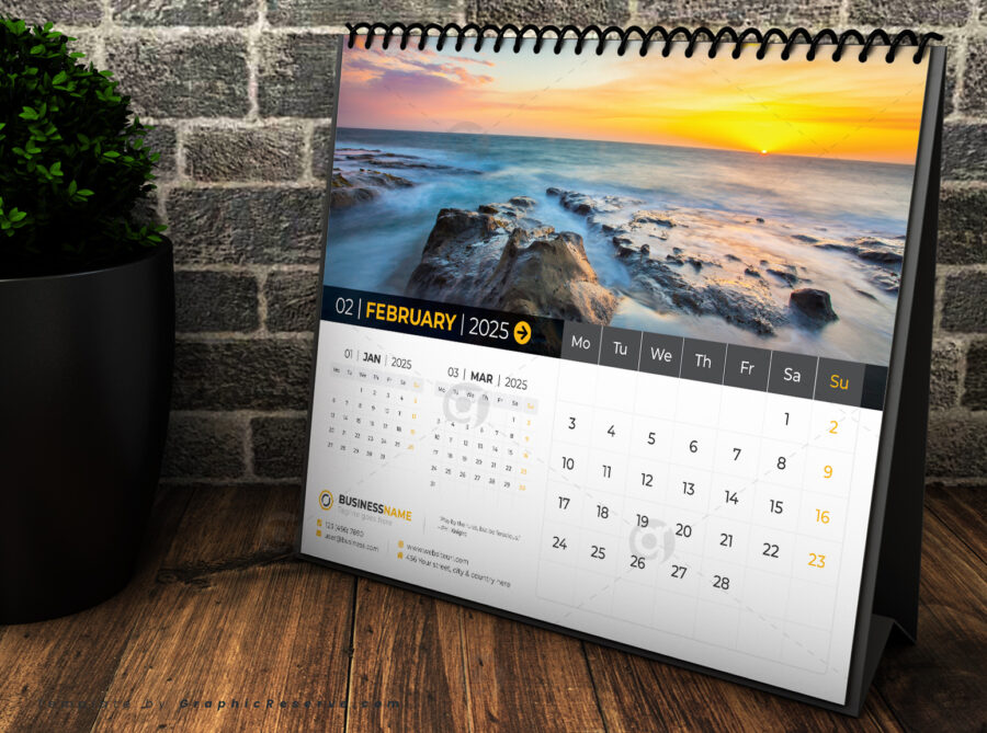 Desk Calendar 2025 template by visualgraphics v2