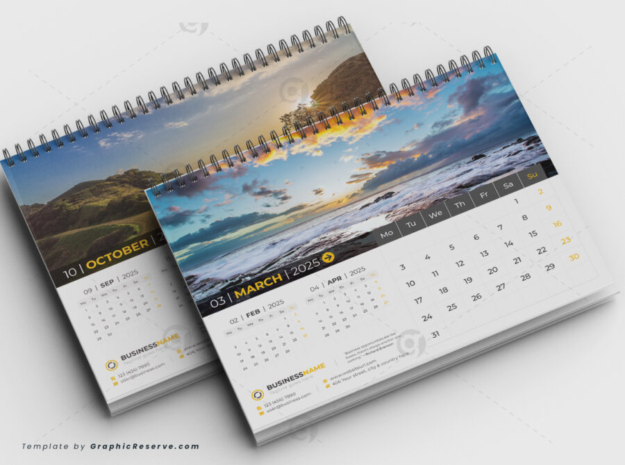 Desk Calendar 2025 template by visualgraphics v3