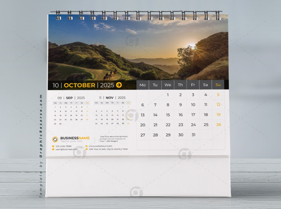 Desk Calendar 2025 template by visualgraphics v4