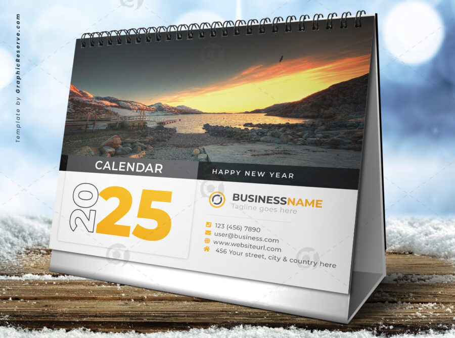 Desk Calendar 2025 template by visualgraphics v7