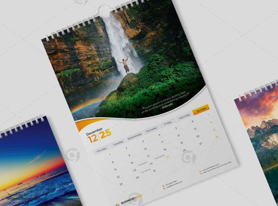 Wall Calendar 2025 template by visualgraphics v12