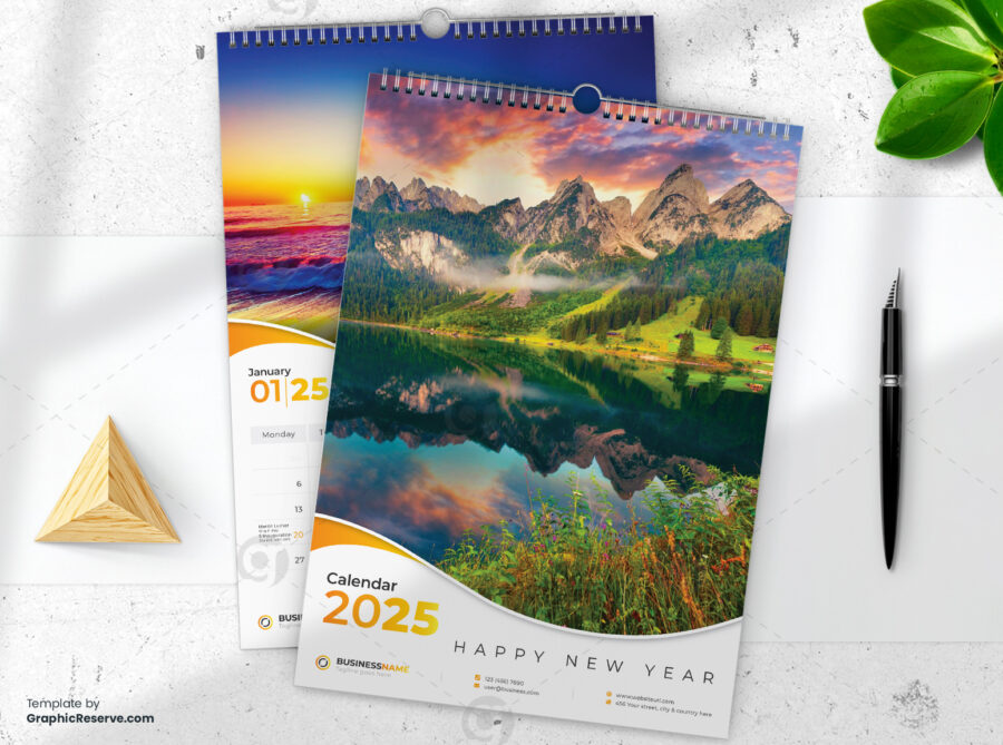 Wall Calendar 2025 template by visualgraphics v13