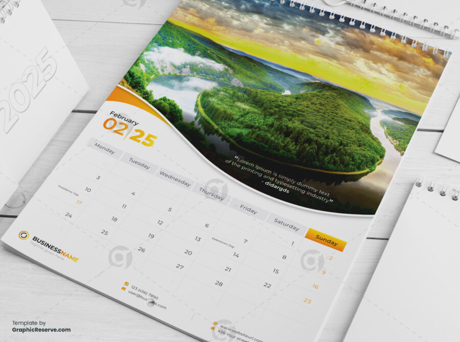 Wall Calendar 2025 template by visualgraphics v2