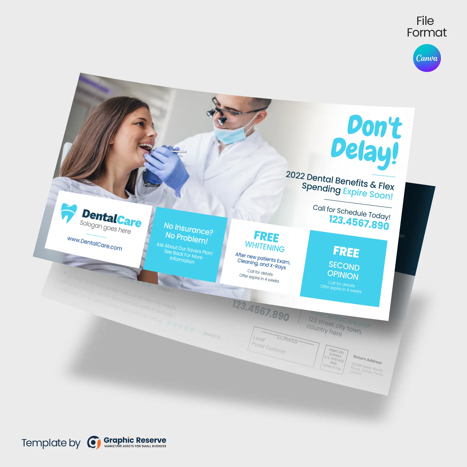 Dental Postcard Marketing Template Direct Mail EDDM Design