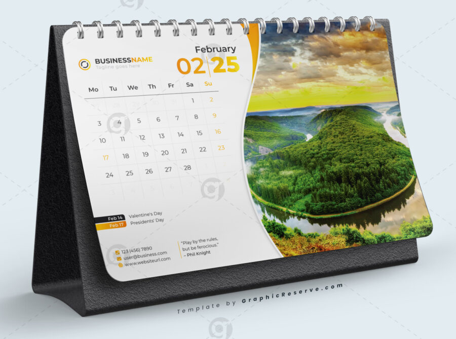 Desk Calendar 2024 template by visualgraphics v2