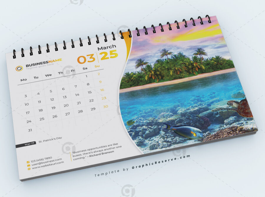 Desk Calendar 2024 template by visualgraphics v3