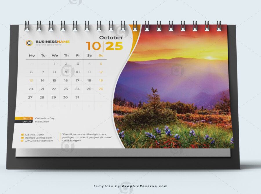 Desk Calendar 2024 template by visualgraphics v4