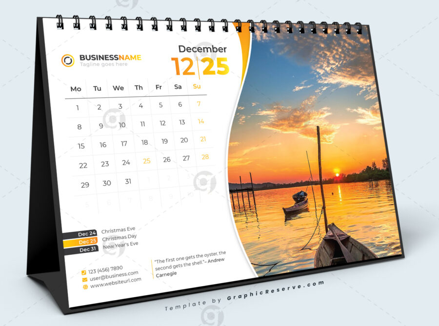 Desk Calendar 2024 template by visualgraphics v6