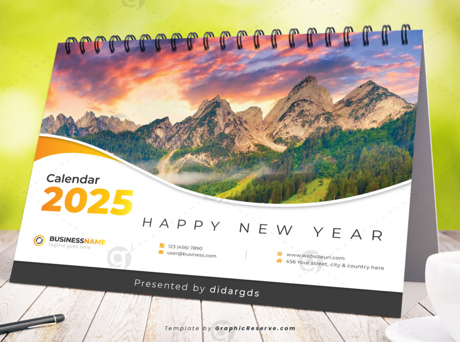 Desk Calendar 2024 template by visualgraphics v7