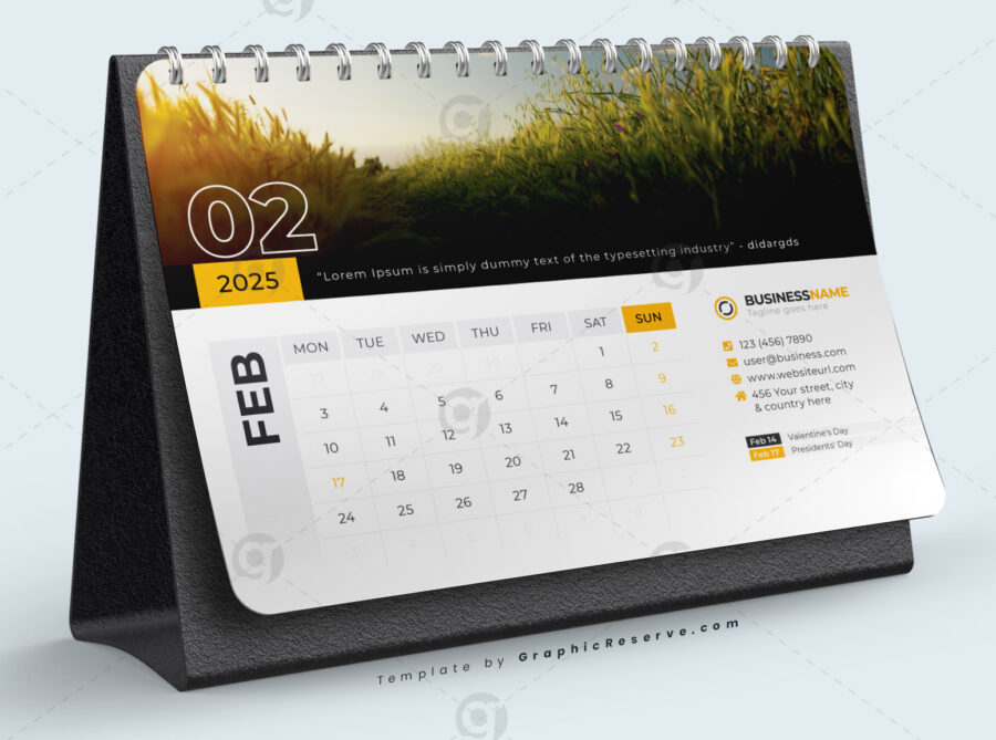 Desk Calendar 2025 template by visualgraphics v2