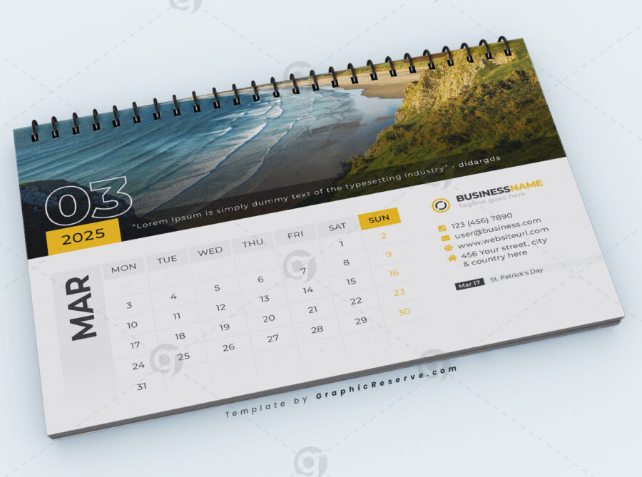 Desk Calendar 2025 template by visualgraphics v3