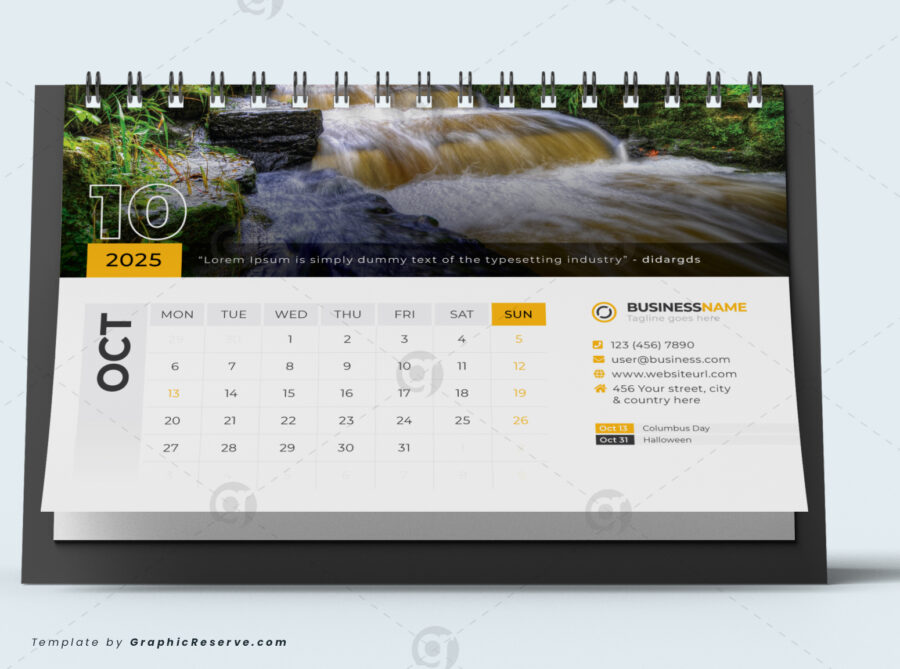 Desk Calendar 2025 template by visualgraphics v4