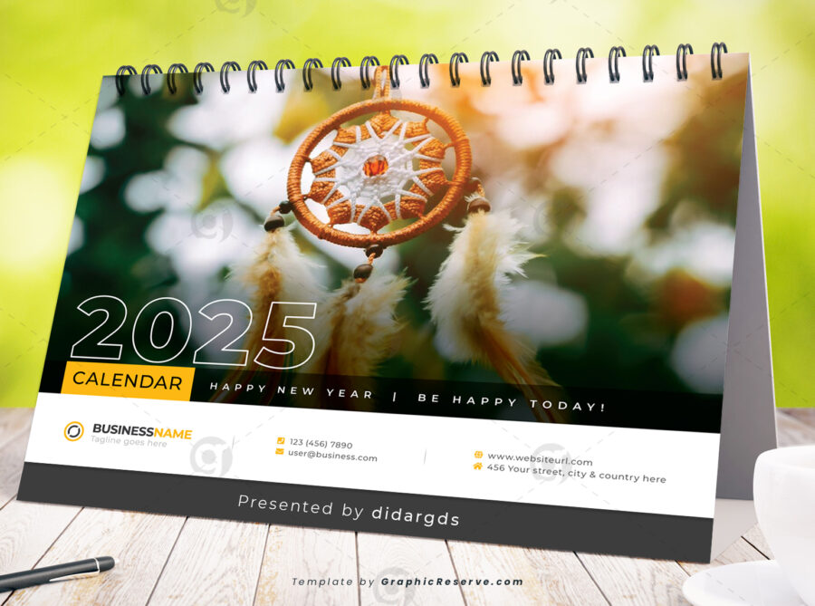 Desk Calendar 2025 template by visualgraphics v7