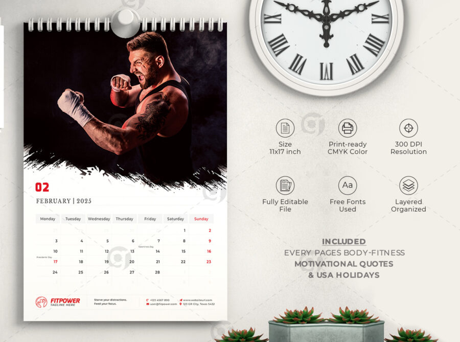 Poster Calendar 2025 template by visualgraphics v2