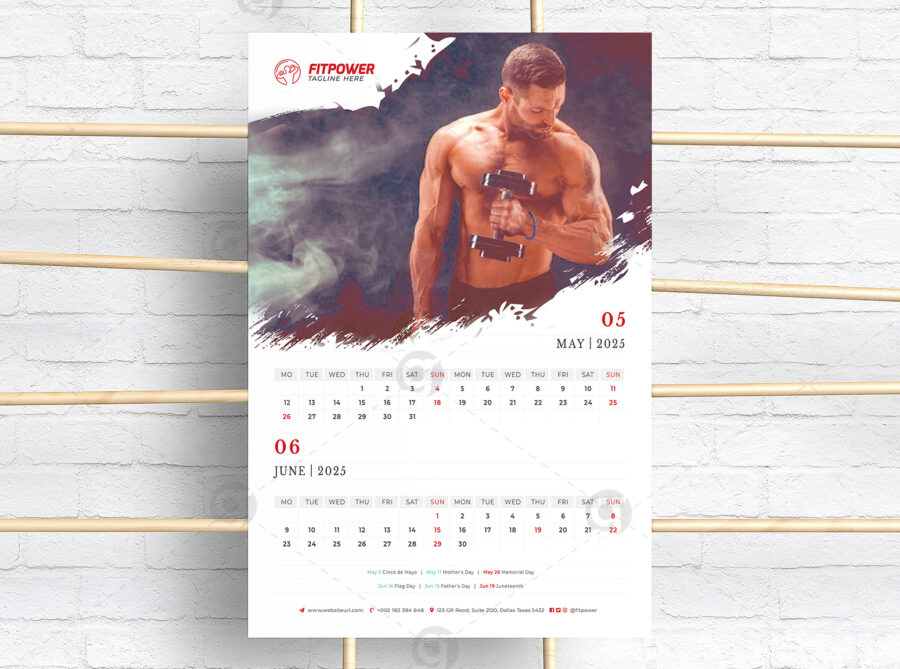 Poster Calendar 2025 template by visualgraphics v3