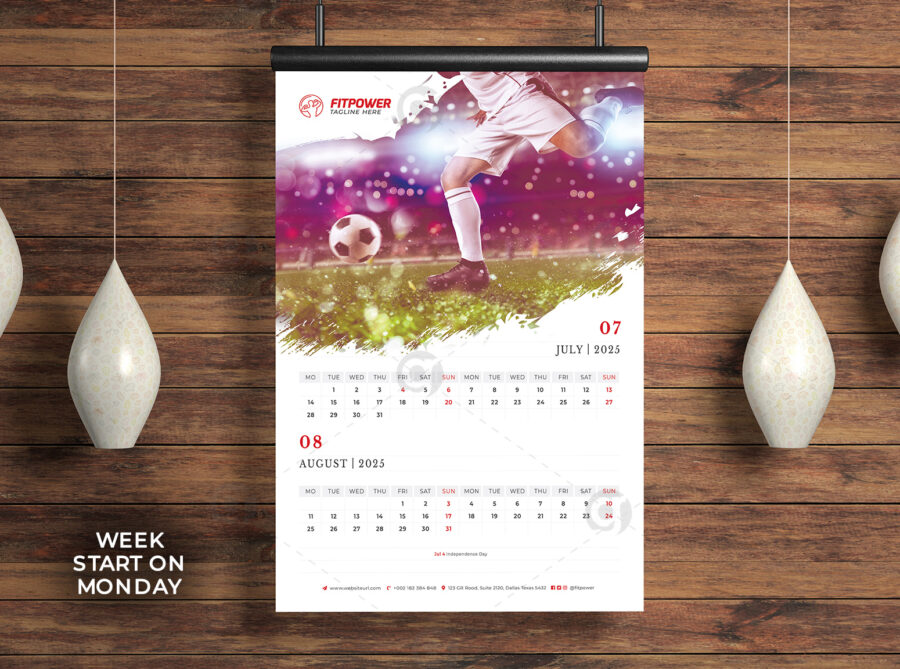 Poster Calendar 2025 template by visualgraphics v4