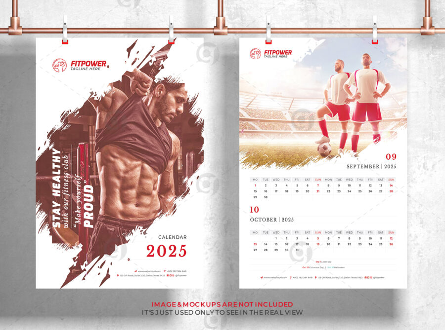 Poster Calendar 2025 template by visualgraphics v5