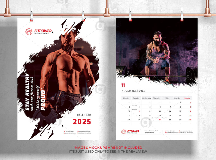 Poster Calendar 2025 template by visualgraphics v5