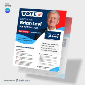 Canva Political Campaign Flyer Template – Editable Election Leaflet Design – Canva template