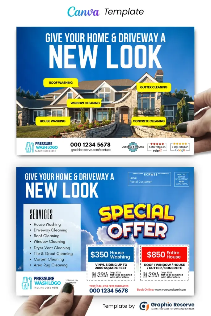Exterior Cleaning Mail EDDM Postcard Template