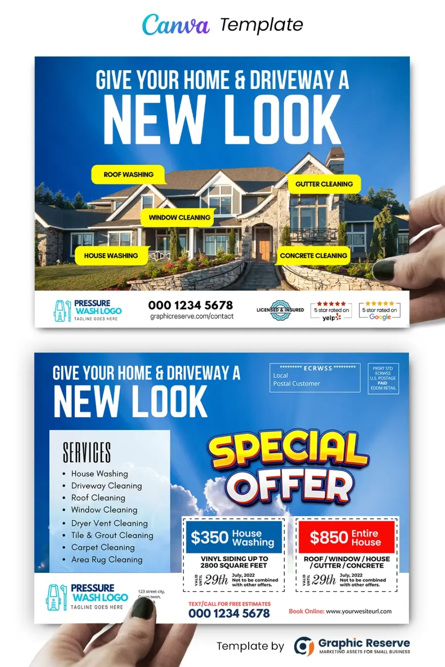Exterior Cleaning Mail EDDM Postcard Template