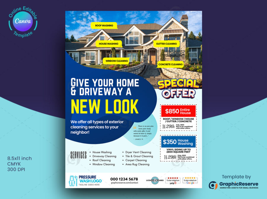 Exterior Cleaning Marketing Flyer with coupon code