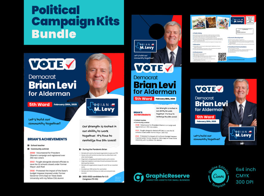 Political Campaign Kits Design Template Bundle