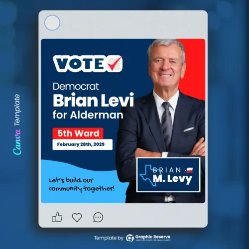 Political Poster for Social Media Post Design (3-in1 Canva Templates)