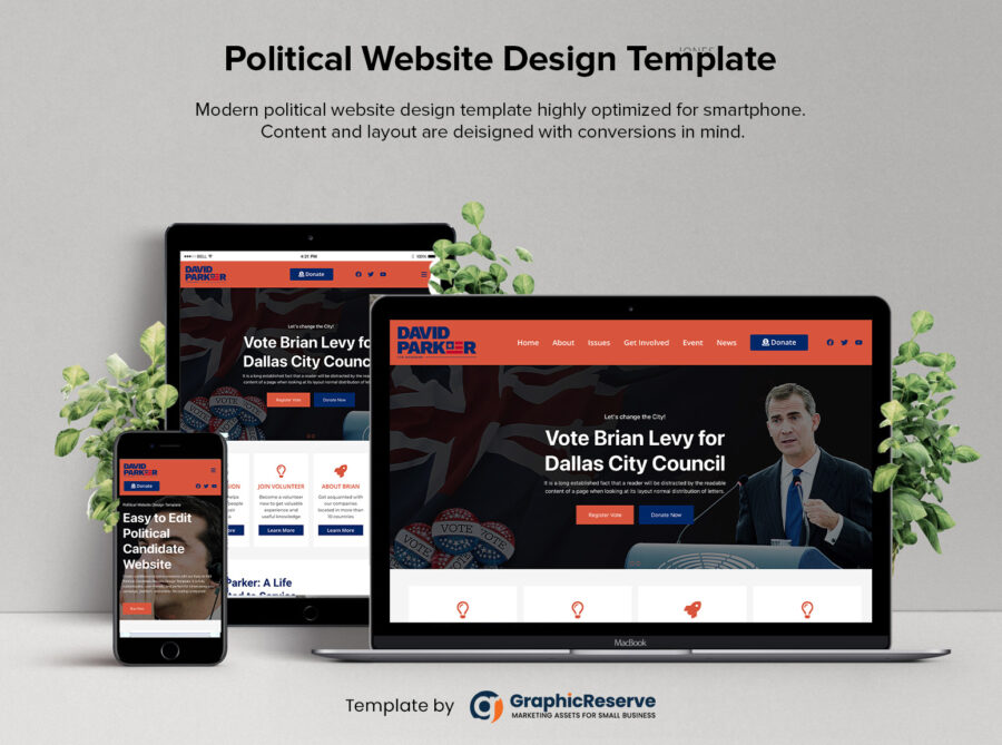 Political campaign Website Design Template