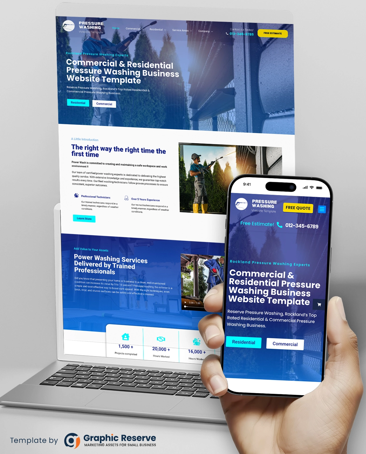 Pressure Washing Website Template (WordPress Elementor Kit)
