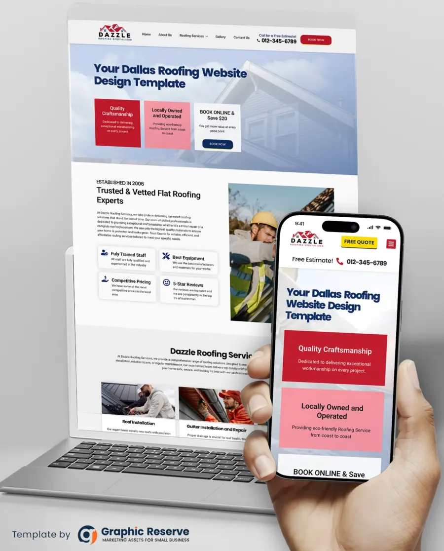 Roofing Website Design Template (WordPress Elementor Kit Theme)