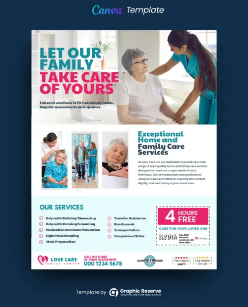 Home Care Flyer Design Canva Template 2