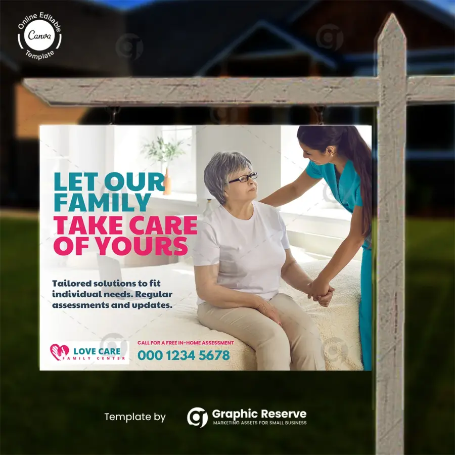 Home Care Yard Sign Design Template