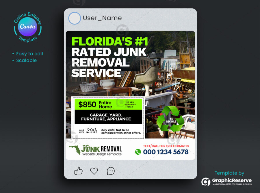 Junk Removal Coupon Social Media Banner