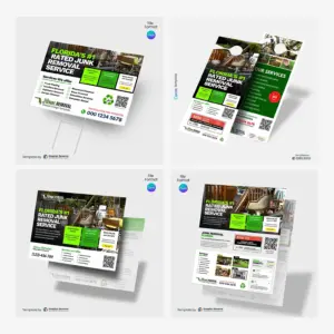 Junk Removal Marketing Materials Design Canva Templates Bundle