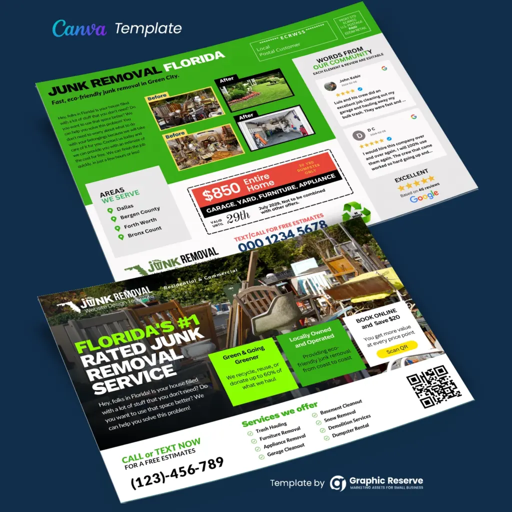 Junk Removal Service EDDM Postcard Design Template 1
