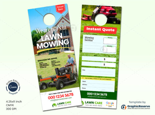 Lawn Care Instant Quote Door Hanger