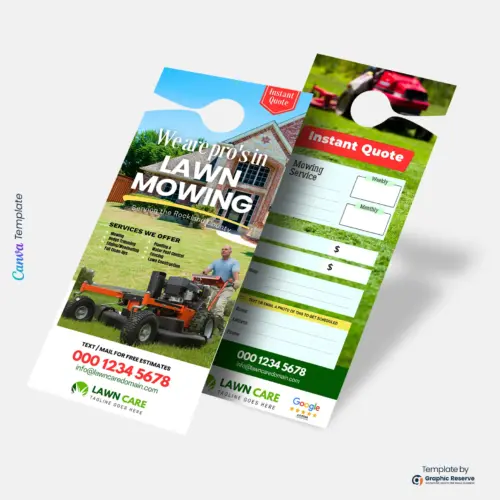 Lawn Care Quote Generator | Instant Canva Door Hanger Template