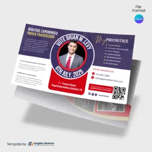 Political Postcard Canva Template Editable Direct Mail Design