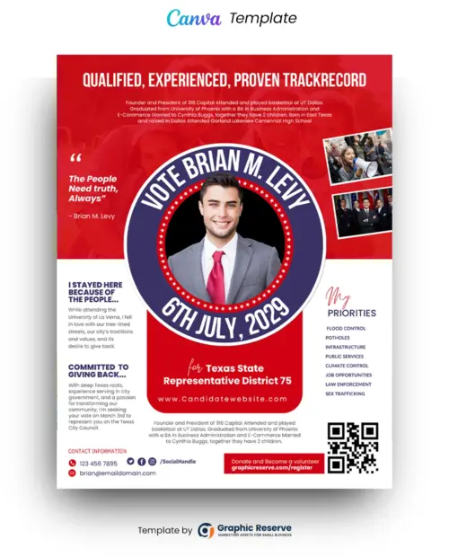 Political and Election Campaign Flyer Template Canva